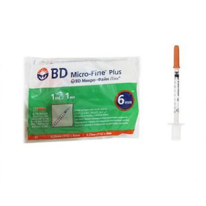 Micro-Fine Bd insulin syringe, 10-pack, volume 1 ml