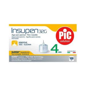 Pic Solution Insulin Pen Needle 4mm pack of 100